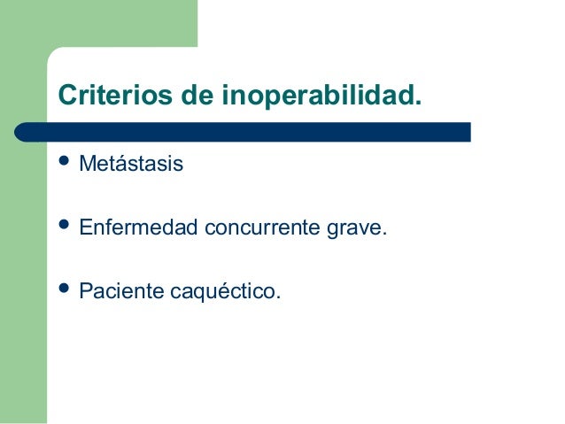 inoperabilidad cancer gastrico